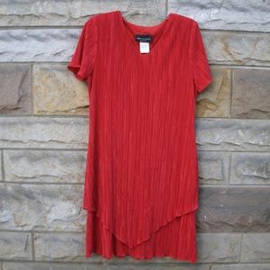 Bright Red Layered Bottom Dress